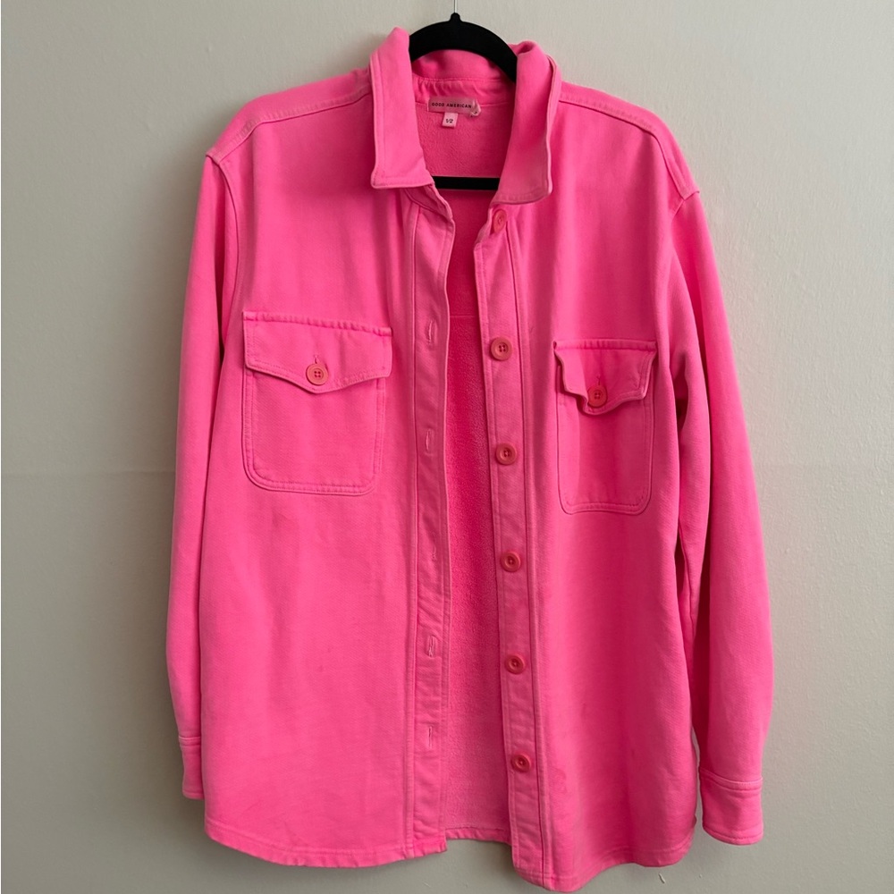 Good American Hot Pink Shacket